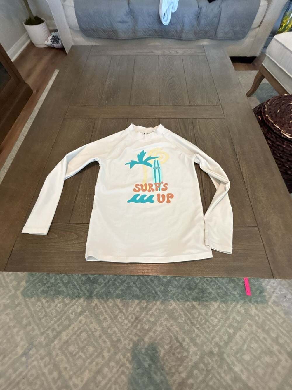 PacSun Kids Surf's Up Graphic Long Sleeve Rash Guard Swim Top